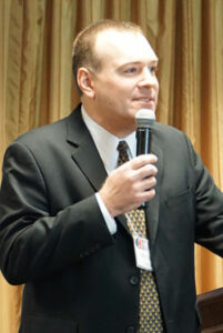 Jason Hall, executive director of the Catholic Conference of Kentucky, spoke about criminal justice reform at the Catholics @ the Capitol event Feb. 9 in Frankfort, Ky.