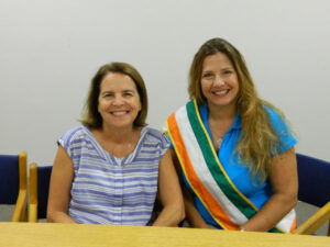 Patsy Bourke, left, and Julia Garrison-Wood, right, are founding members of the Mother Catherine McAuley Division of the Ladies Ancient Order of Hibernians. The chapter celebrated its first year anniversary in April. (Record Photo by Ruby Thomas)