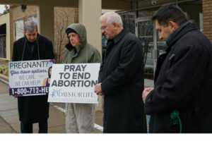 Archbishop Joseph E. Kurtz and others kept vigil during 40 Days for Life during Lent in 2016. (Record Photo by Marnie McAllister)