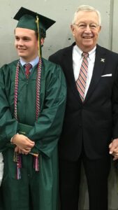 Mason Sullivan with his grandfather William J. Sherman Jr. at St. Xavier High School's graduation May 22. Sherman graduated from St. Xavier in 1954. (Photo Special to The Record).
