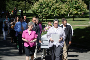 Mourners processed from the St. Vincent Church in Nazareth, Ky., to Nazareth Cemetery following the Funeral Mass of Sister of Charity of Nazareth Paula Merrill. (Record Photo by Marnie McAllister)