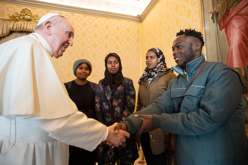 Pope welcomes first group of asylum-seekers from Cyprus