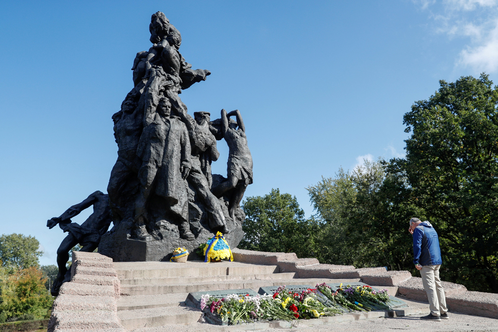 Russian strike damages Holocaust site, <br />prompting call to remember victims