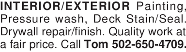 A INTERIOR/EXTERIOR Painting