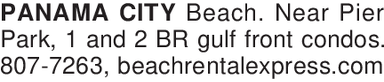 Panama City Beach. 1,2 & 3 BR