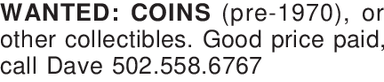 WANTED: COINS