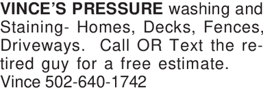 VINCES Pressure washing and St