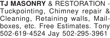 TJ MASONRY & RESTORATION –  Tu