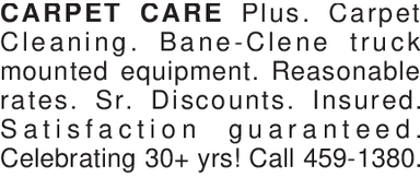 CARPET CARE Plus. Carpet Clean