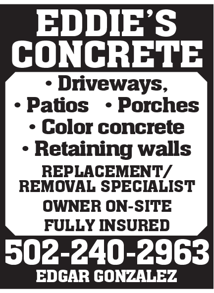 ZEDDIE’S CONCRETE 502-240-2963